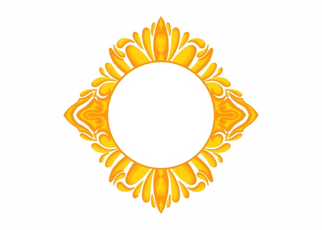 Diseño vectorial de borde de marco de ornamentación dorada para elemento de decoración
