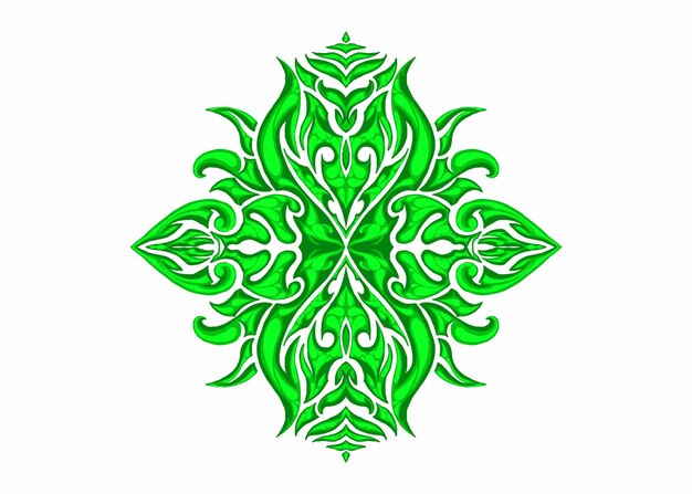 Diseño vectorial de borde de ornamento verde para el diseño de decoración