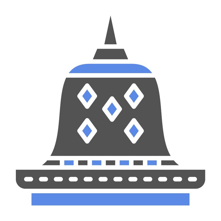 Vector diseño vectorial borobudur estilo de icono