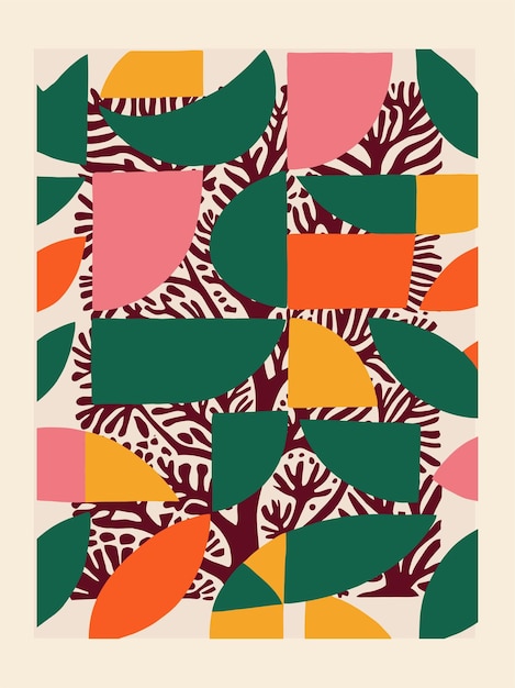 Diseño vectorial botánico de colores Boho Chic