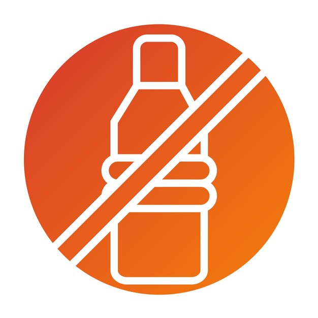Diseño vectorial sin botellas de plástico Estilo del icono