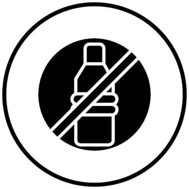 Diseño vectorial sin botellas de plástico Estilo del icono