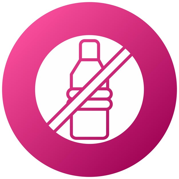 Diseño vectorial sin botellas de plástico Estilo del icono