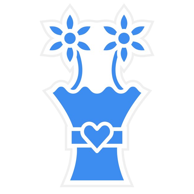 Diseño vectorial de bouquet de flores Estilo de icono