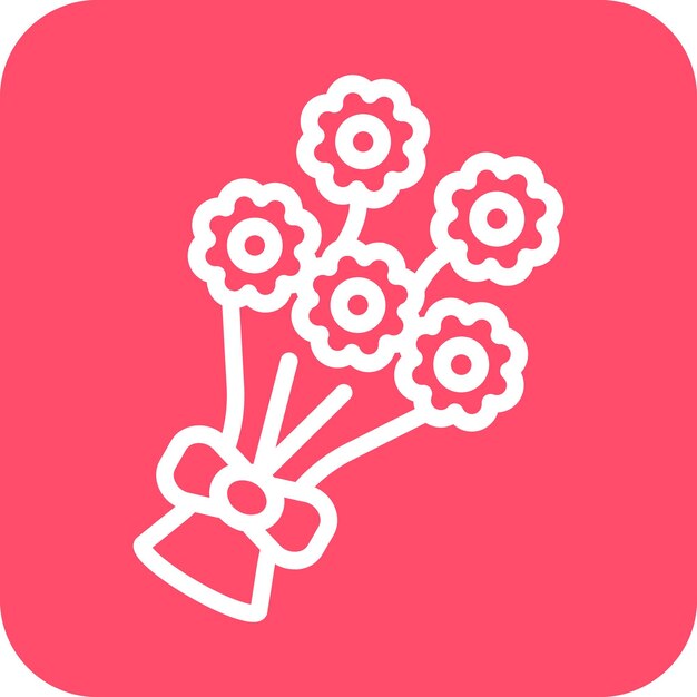 Diseño vectorial de bouquet de flores Estilo de icono