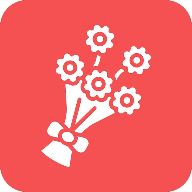 Diseño vectorial de bouquet de flores Estilo de icono
