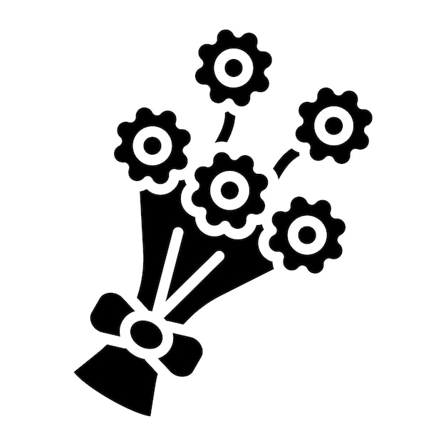 Diseño vectorial de bouquet de flores Estilo de icono