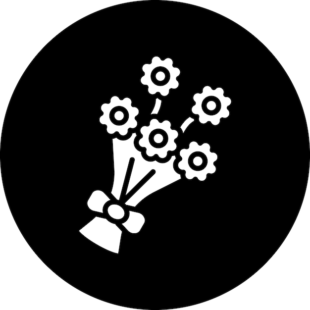 Diseño vectorial de bouquet de flores Estilo de icono