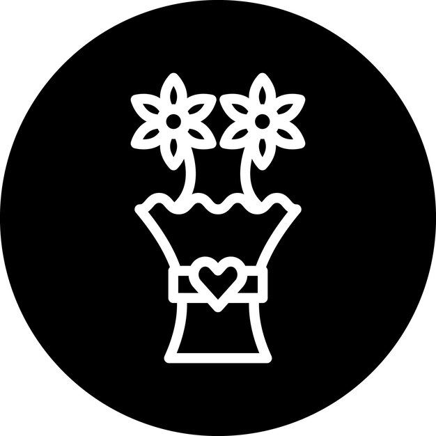 Diseño vectorial de bouquet de flores Estilo de icono