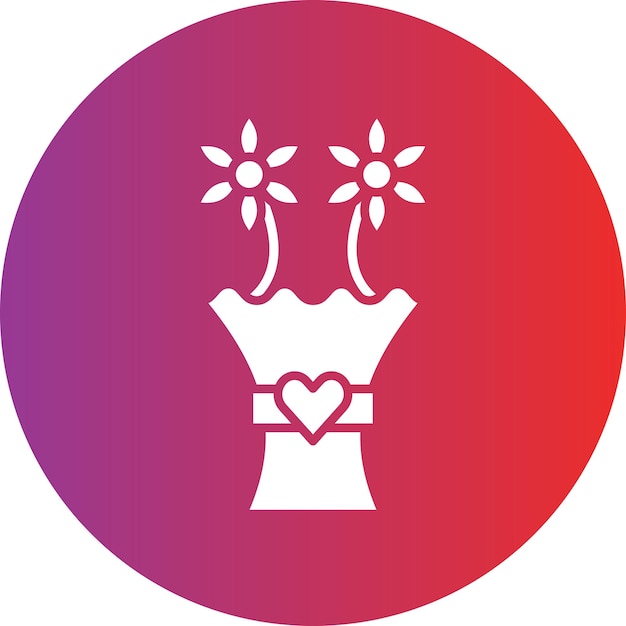 Diseño vectorial de bouquet de flores Estilo de icono