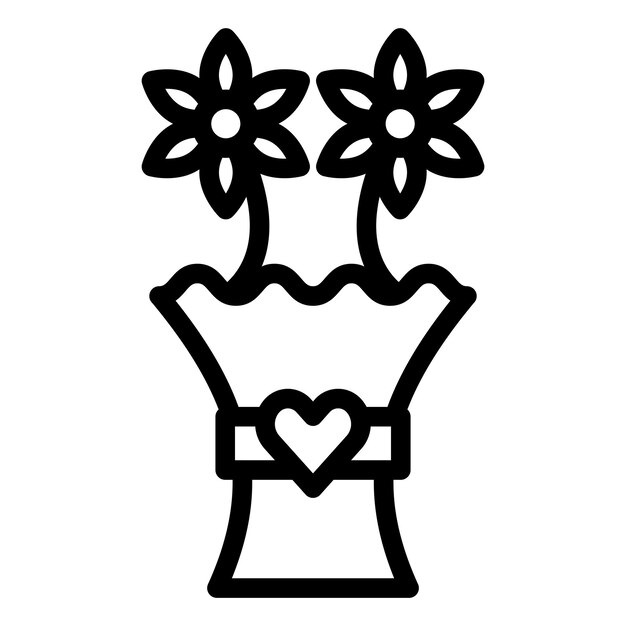 Diseño vectorial de bouquet de flores Estilo de icono