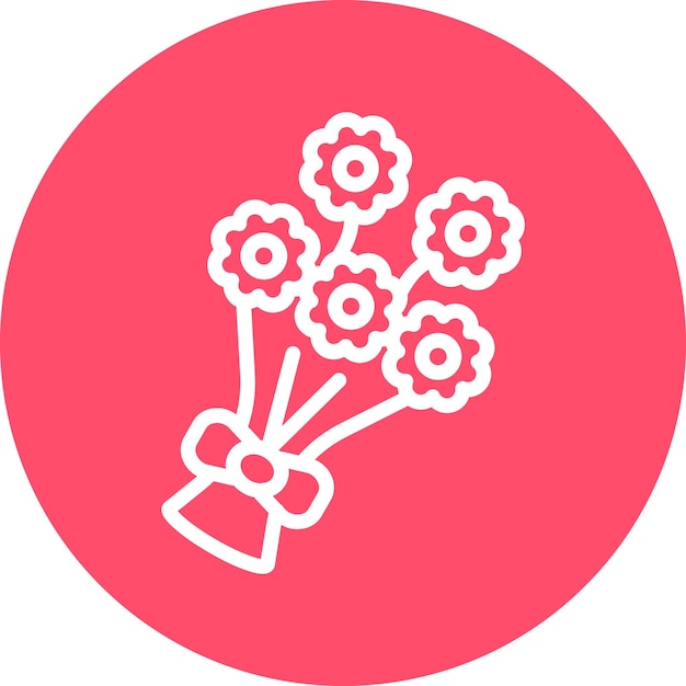 Diseño vectorial de bouquet de flores Estilo de icono