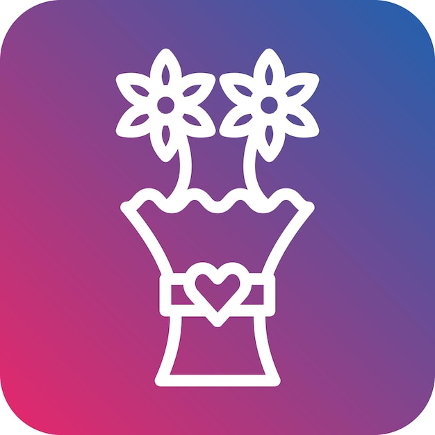 Diseño vectorial de bouquet de flores Estilo de icono