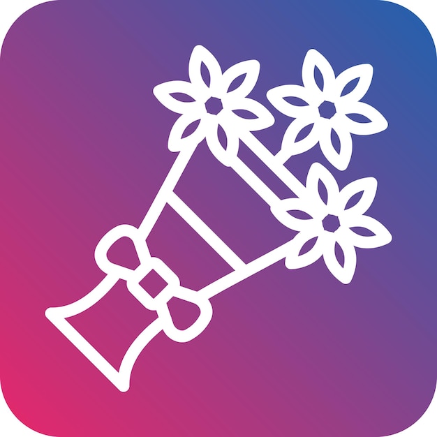 Diseño vectorial de bouquet de flores Estilo de icono