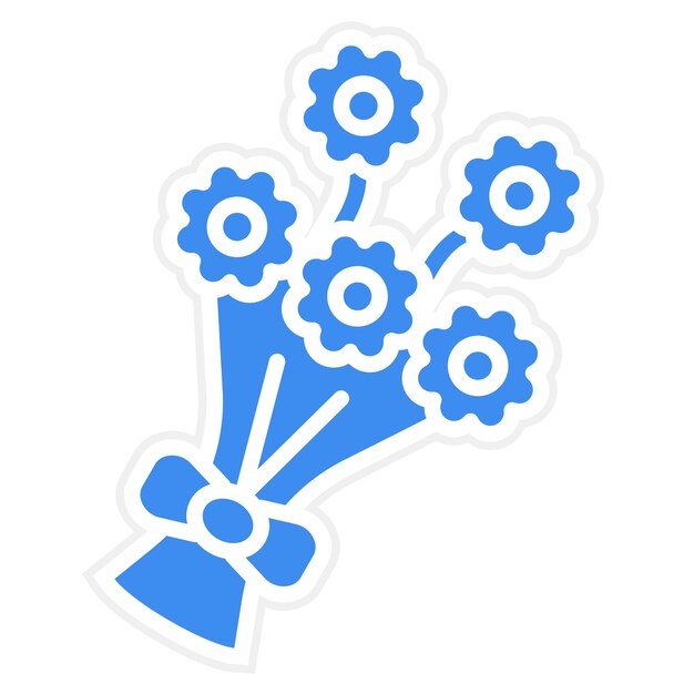 Diseño vectorial de bouquet de flores Estilo de icono