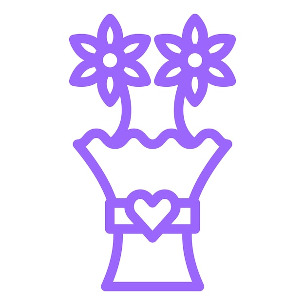 Diseño vectorial de bouquet de flores Estilo de icono
