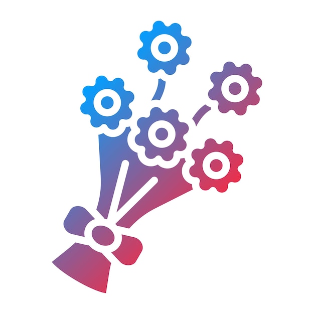 Diseño vectorial de bouquet de flores Estilo de icono