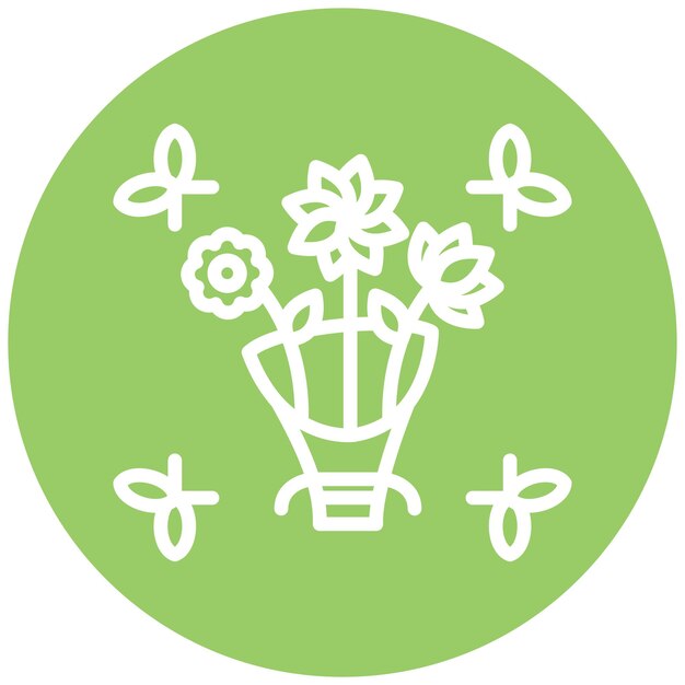 Diseño vectorial de bouquet de flores Estilo de icono