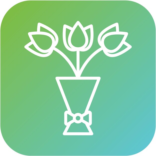 Diseño vectorial de bouquet de flores Estilo de icono