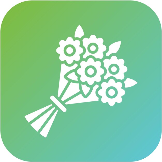 Diseño vectorial de bouquet de flores Estilo de icono