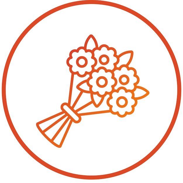 Diseño vectorial de bouquet de flores Estilo de icono