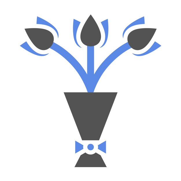 Diseño vectorial de bouquet de flores Estilo de icono