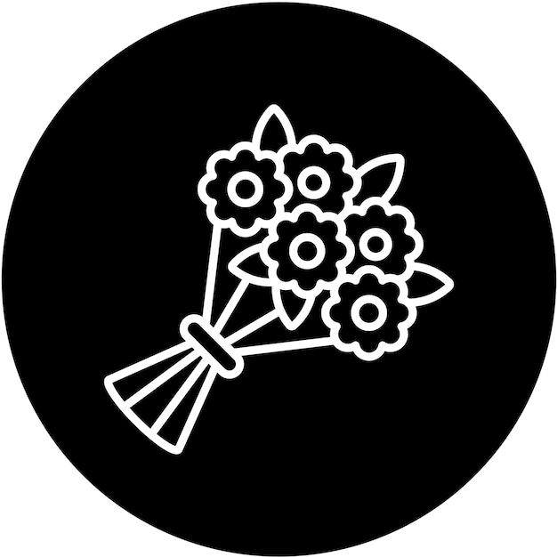 Diseño vectorial de bouquet de flores Estilo de icono