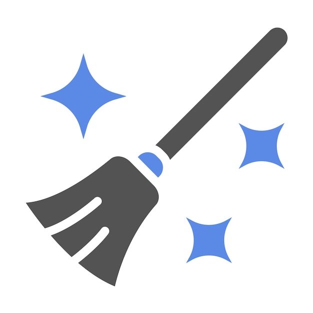 Diseño vectorial de las brujas Estilo del icono de la escoba