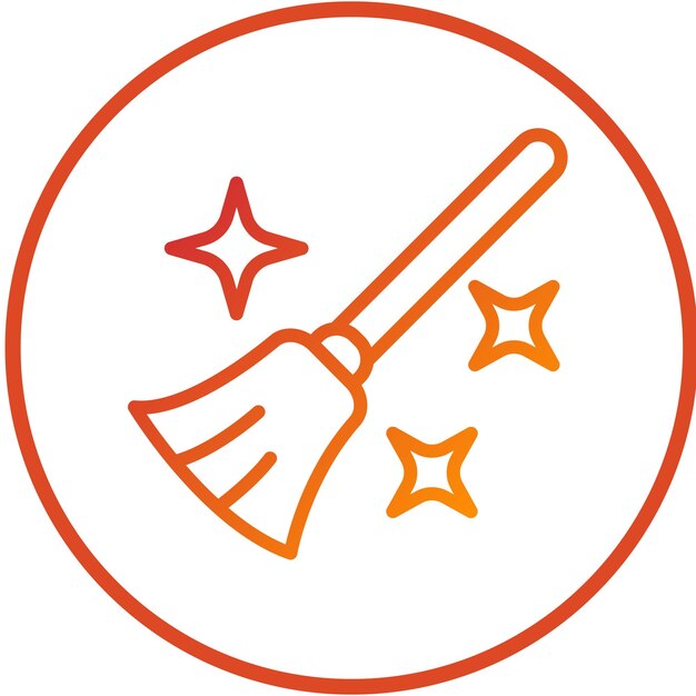 Diseño vectorial de las brujas Estilo del icono de la escoba
