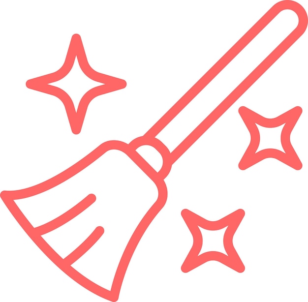 Diseño vectorial de las brujas Estilo del icono de la escoba