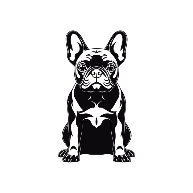 Diseño vectorial de bulldog negro de silueta