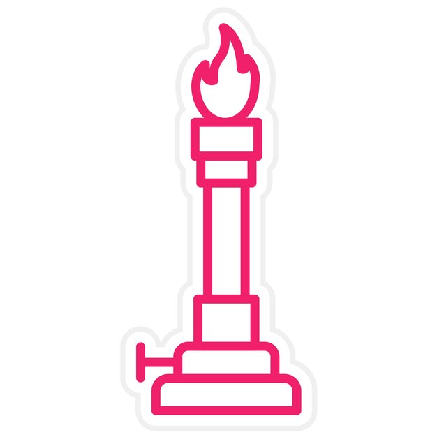 Diseño vectorial Bunsen Burner Estilo de icono