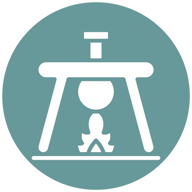 Diseño vectorial Bunsen Burner Estilo de icono