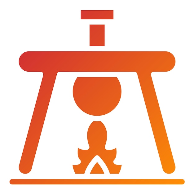 Diseño vectorial Bunsen Burner Estilo de icono