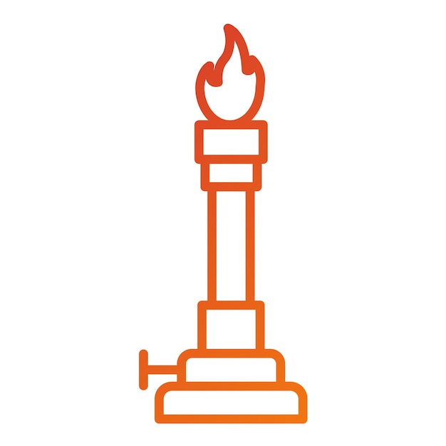 Diseño vectorial Bunsen Burner Estilo de icono