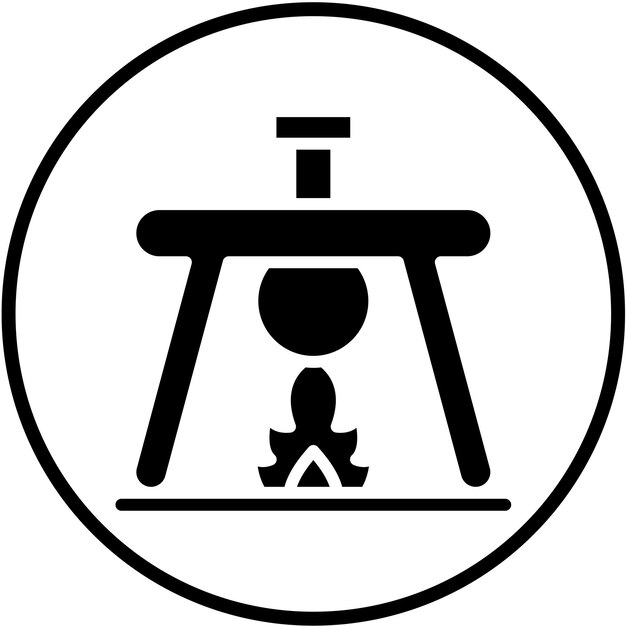Diseño vectorial Bunsen Burner Estilo de icono
