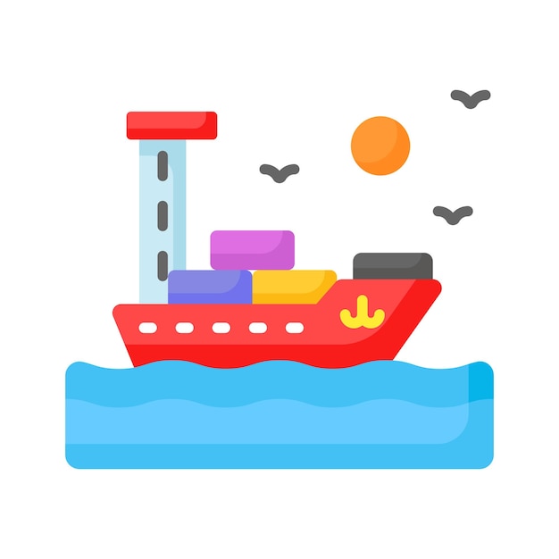 Diseño vectorial de buques de carga icono visualmente perfecto de buque de carga barco marítimo
