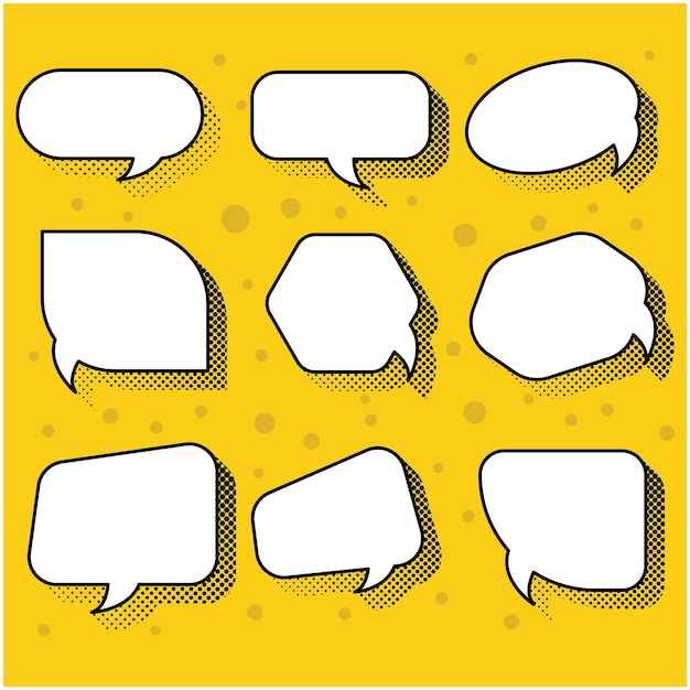 diseño vectorial de burbujas de habla de estilo pop art