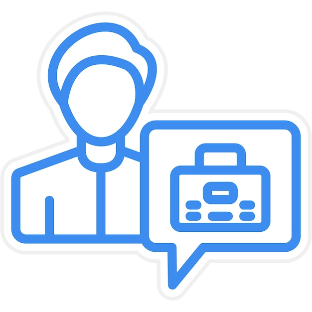 Diseño vectorial Buscador de trabajo Estilo de ícono masculino