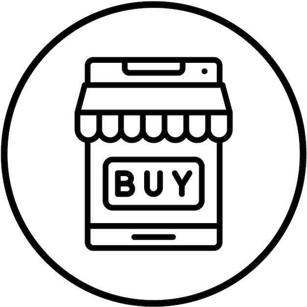 Diseño vectorial BuyOnline Estilo de icono