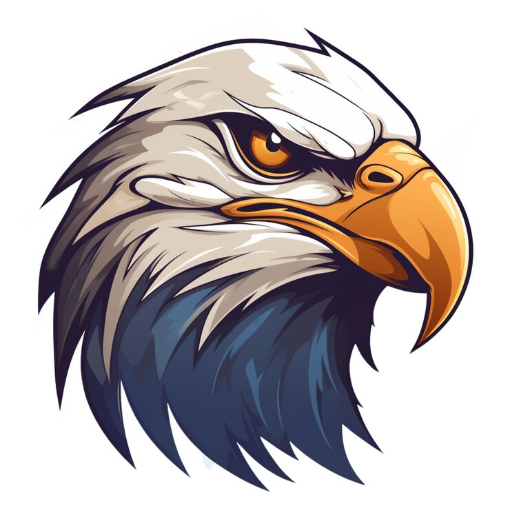 Diseño vectorial de cabeza de águila de dibujos animados