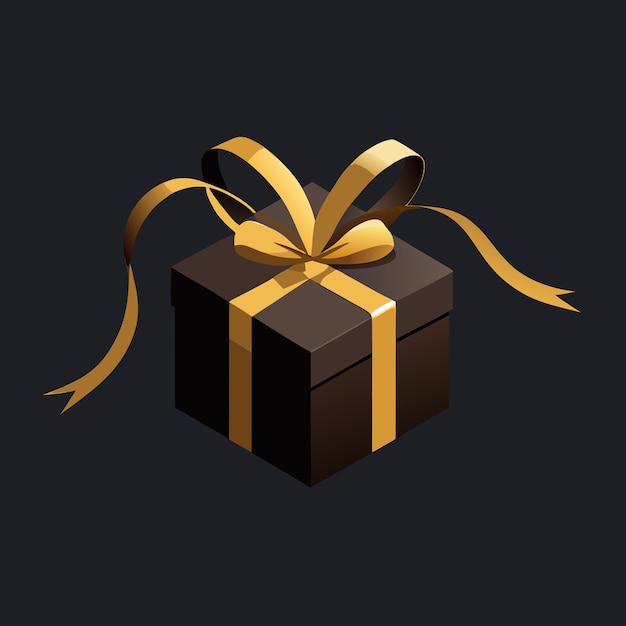 Un diseño vectorial de la caja de regalos negra