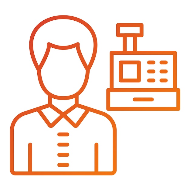 Diseño vectorial cajero estilo de icono masculino