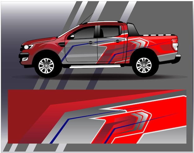 Diseño vectorial de calcomanías de envoltura de automóviles, librea personalizada, pegatina y tinte de vehículos de carreras de rally
