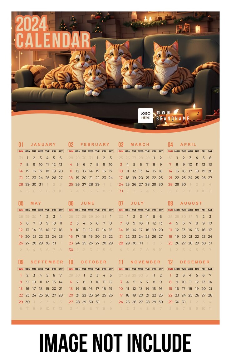 Diseño vectorial del calendario de 2024