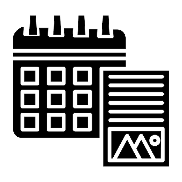 Diseño vectorial Calendario de contenido Estilo de icono