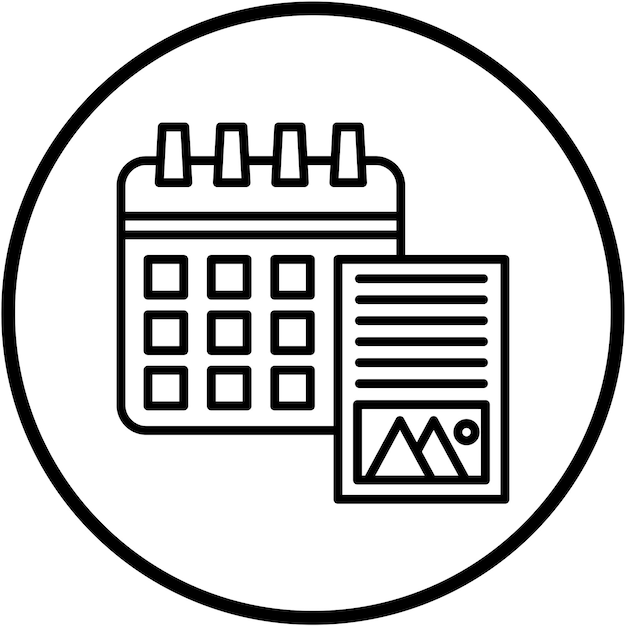 Diseño vectorial Calendario de contenido Estilo de icono