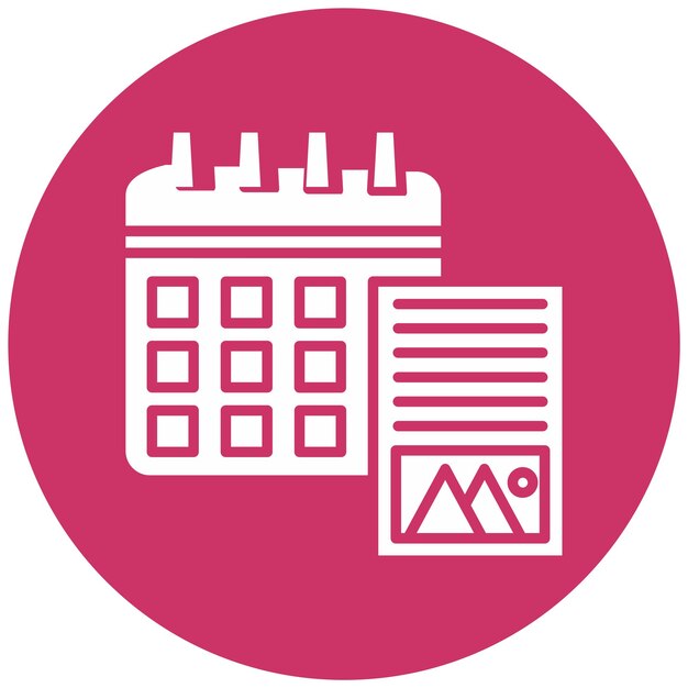 Diseño vectorial Calendario de contenido Estilo de icono
