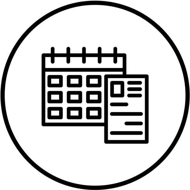 Diseño vectorial Calendario de contenido Estilo de icono