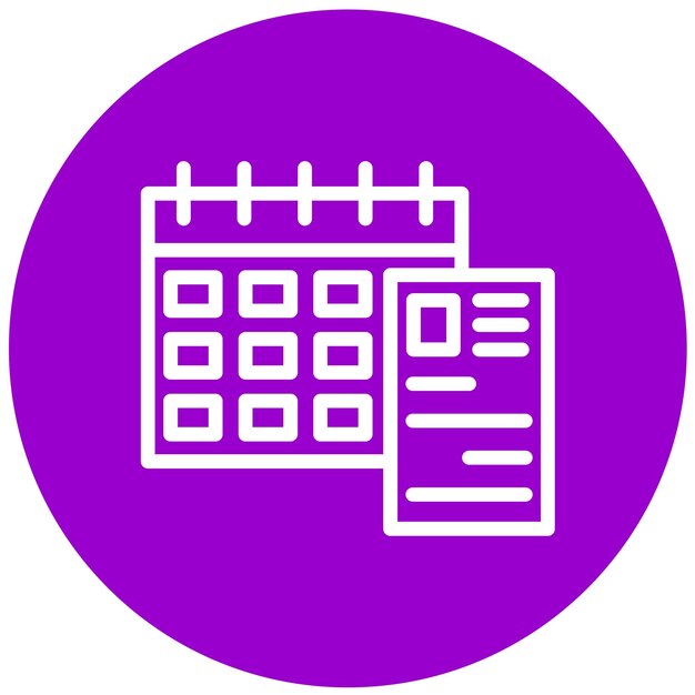 Diseño vectorial Calendario de contenido Estilo de icono